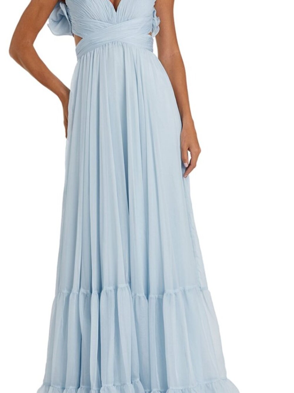 Ieena for Mac Duggal V-Neck Long Dress - Picture 3 of 5